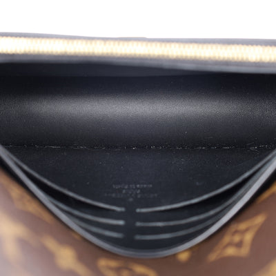 Patent Calfskin Leather Monogram Cherrywood Chain Wallet Black
