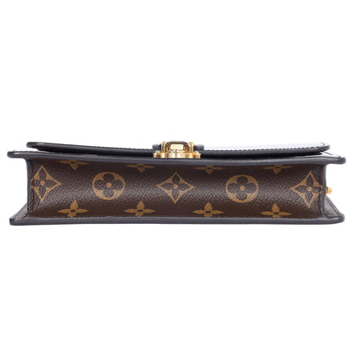 Patent Calfskin Leather Monogram Cherrywood Chain Wallet Black