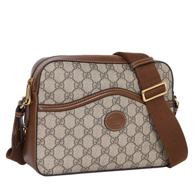 GG Supreme Monogram Interlocking G Messenger Shoulder Bag
