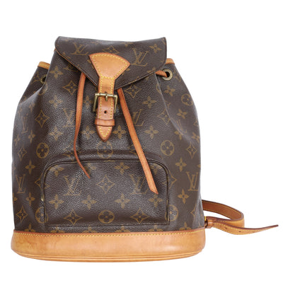 Montsouris Monogram Canvas Backpack MM Brown