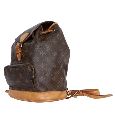 Montsouris Monogram Canvas Backpack MM Brown