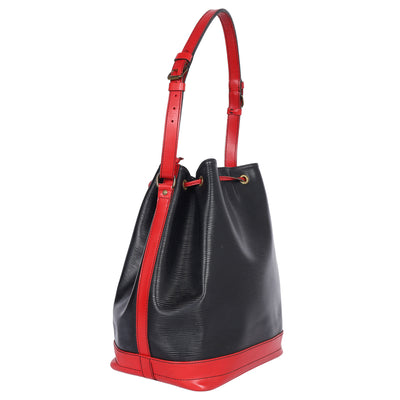 Black/Red Epi Leather Large Noe Bag