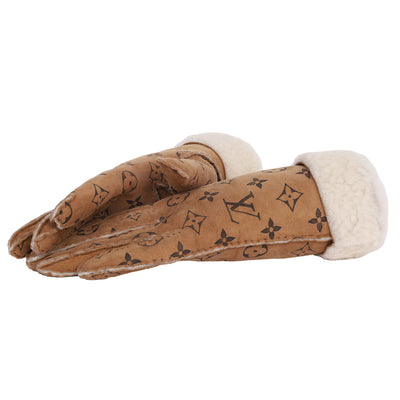 Monogram Shearling Mouton Gloves 7.5
