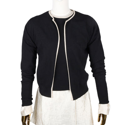 Black Sweater Cardigan Set Size 36