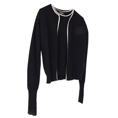 Black Sweater Cardigan Set Size 36