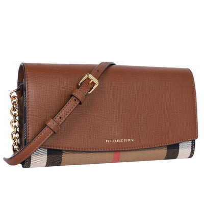House Check Henley Leather Chain Wallet