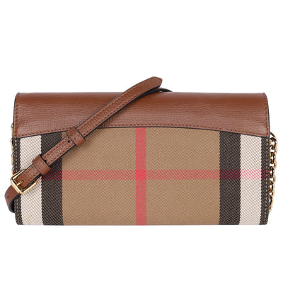 House Check Henley Leather Chain Wallet