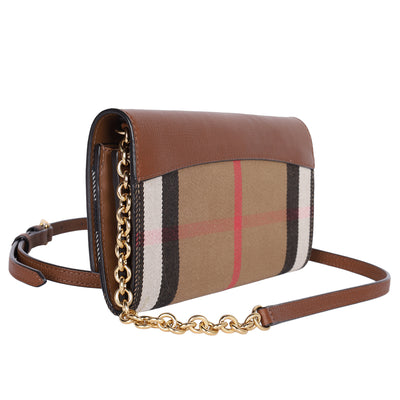 House Check Henley Leather Chain Wallet