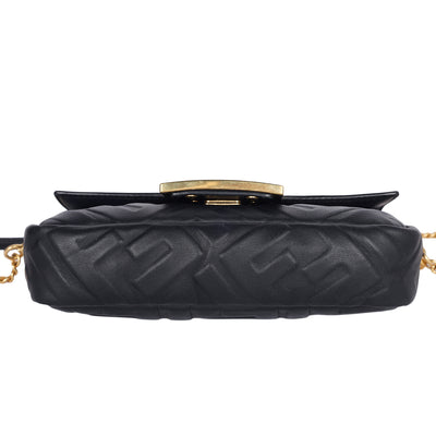 FF Embossed 1974 Mini Baguette Shoulder Bag