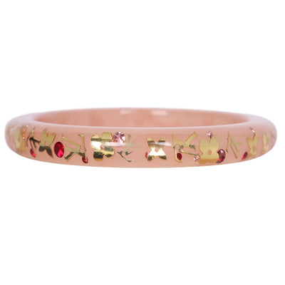 Pink Enamel Bangle Bracelet