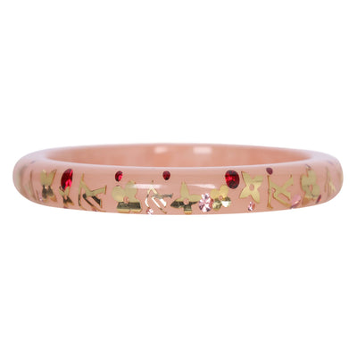 Pink Enamel Bangle Bracelet