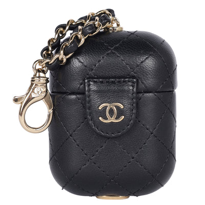 Lambskin Quilted Airpods Pro Case With Chain