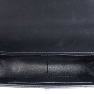 Caviar Quilted Large Boy Flap Bag Black
