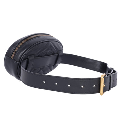 Matelasse GG Marmont Belt Bag 75 30 Black (Authentic Pre Loved)