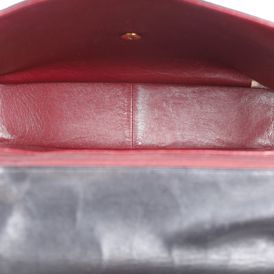 1994-1996 Jumbo Black Lambskin Flap Bag with Gold Hardware
