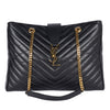 Lambskin Matelasse Chevron Monogram Shopping Bag Black