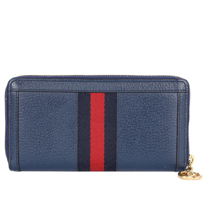 Calfskin Web Ophidia Zip Around Wallet