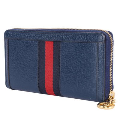 Calfskin Web Ophidia Zip Around Wallet
