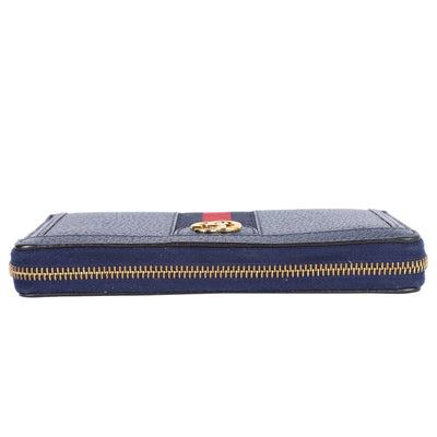 Calfskin Web Ophidia Zip Around Wallet