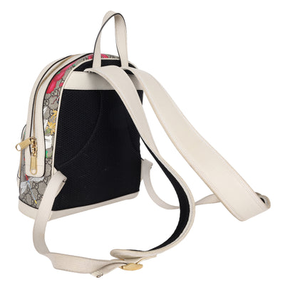 GG Supreme Monogram Flora Web Small Ophidia Day Backpack White