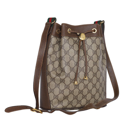 GG Supreme Web Canvas Bucket Shoulder Bag