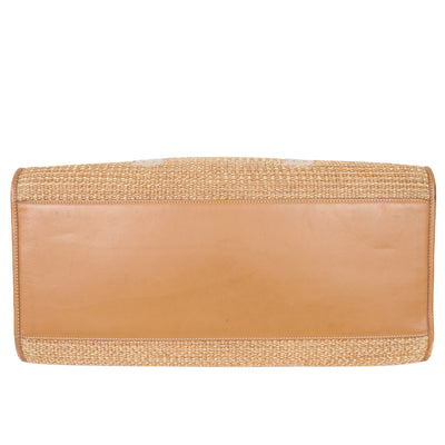 Raffia Calfskin Leather Freya Tote