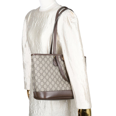 GG Supreme Monogram Textured Calfskin Ophidia Shoulder Tote