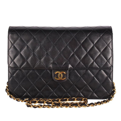 Front Flap Snap Shoulder Bag Black