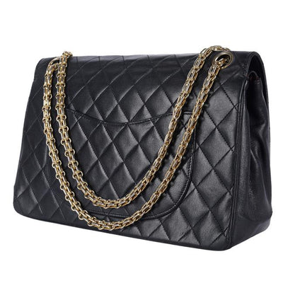 Classic 25 Double Flap Lambskin Leather Black