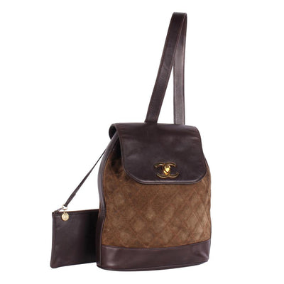 Suede Leather Backpack Slingback