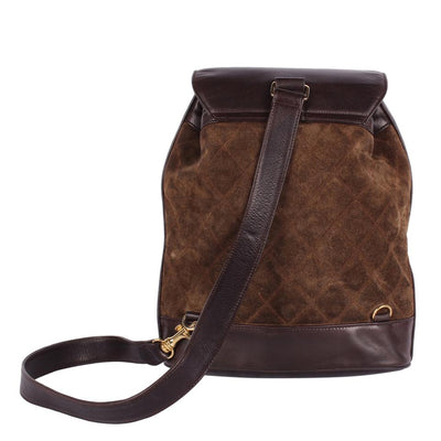 Suede Leather Backpack Slingback