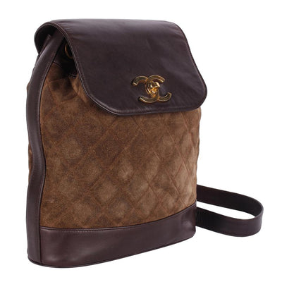 Suede Leather Backpack Slingback