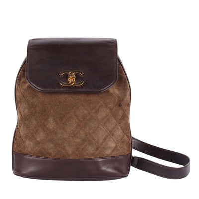 Suede Leather Backpack Slingback